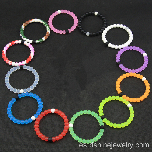 Pulsera del grano de alto estiramiento divertido mezclada Color silicona pequeña